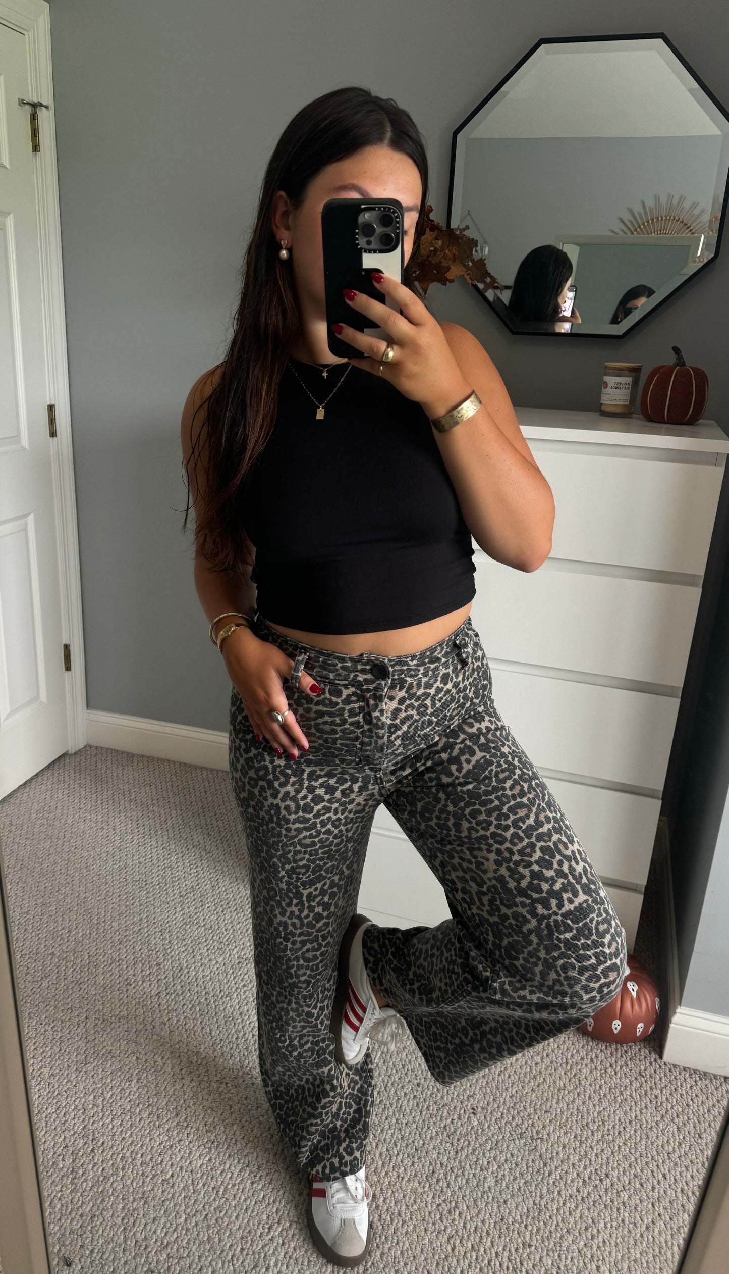 Party Animal High Waisted Jeans - Leopard