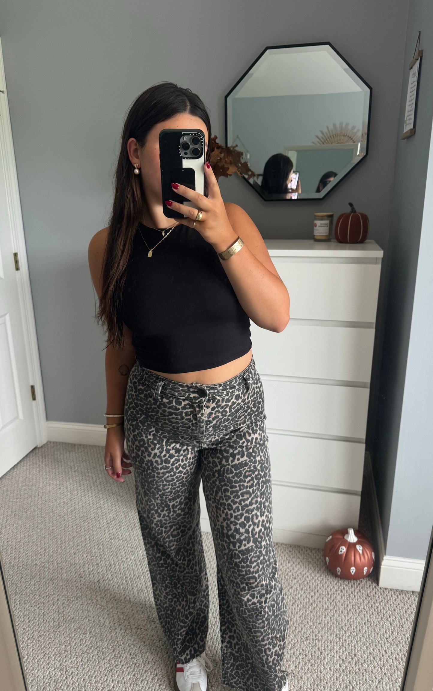 Party Animal High Waisted Jeans - Leopard