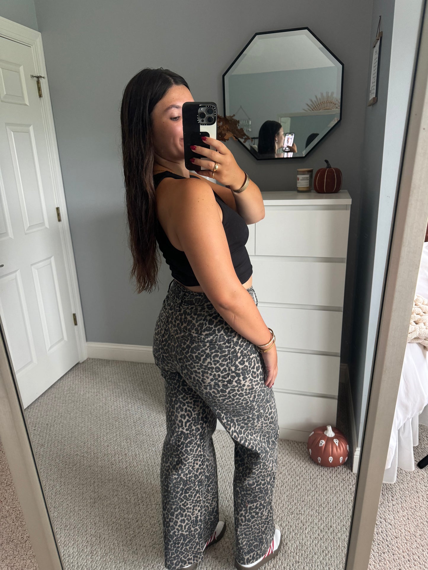 Party Animal High Waisted Jeans - Leopard
