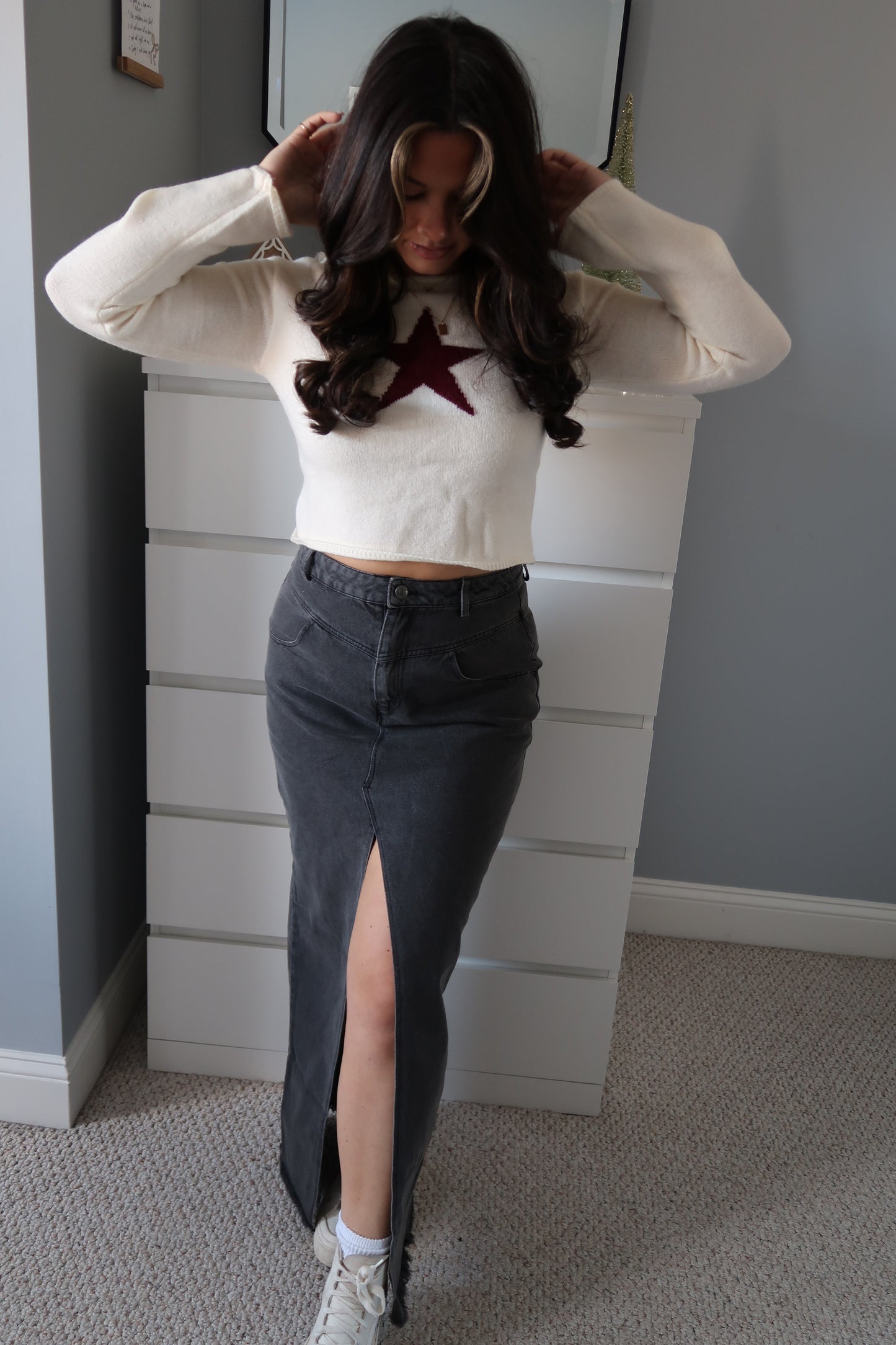 Indie Denim Maxi Skirt - Black