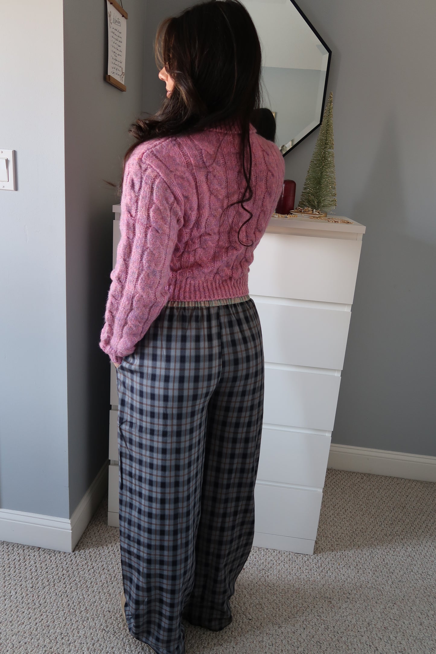Melrose Cable Knit Sweater - Dusty Pink