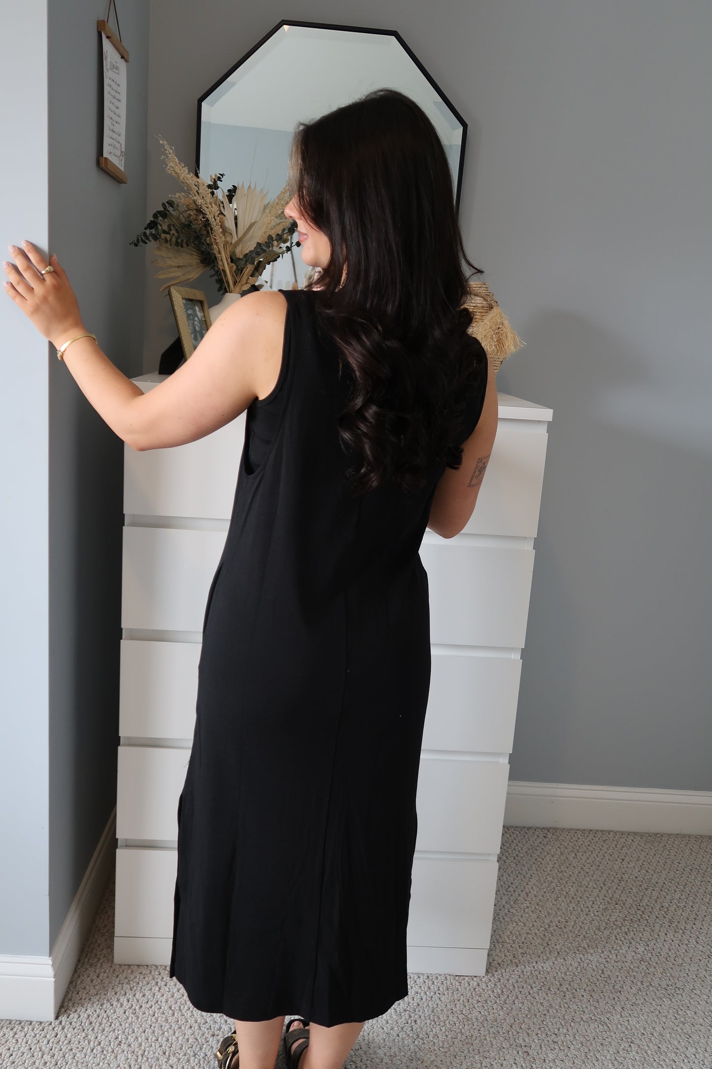 Summer Days Midi Dress & Bralette Set - Black
