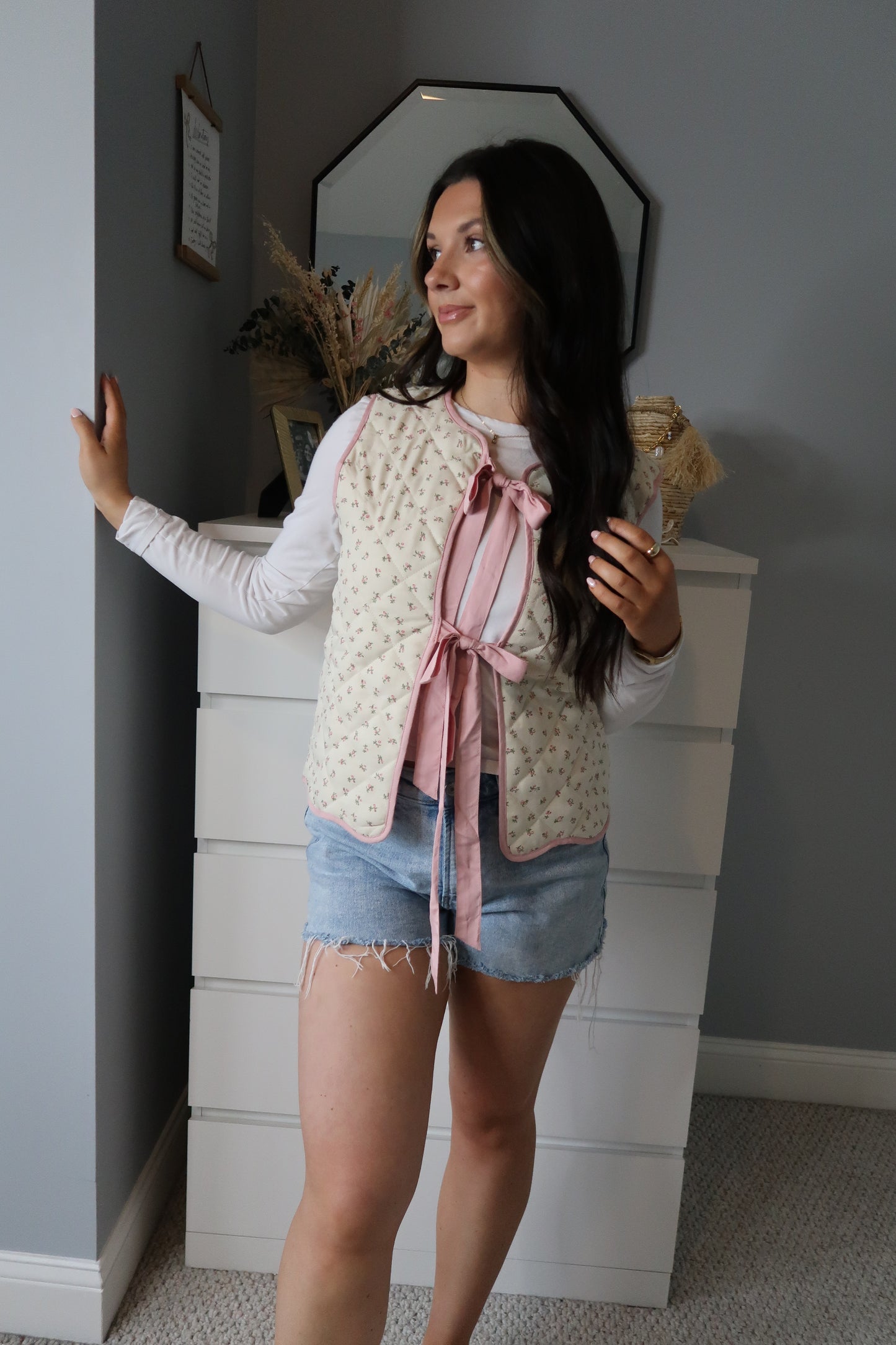 Poppy Tie Front Floral Vest