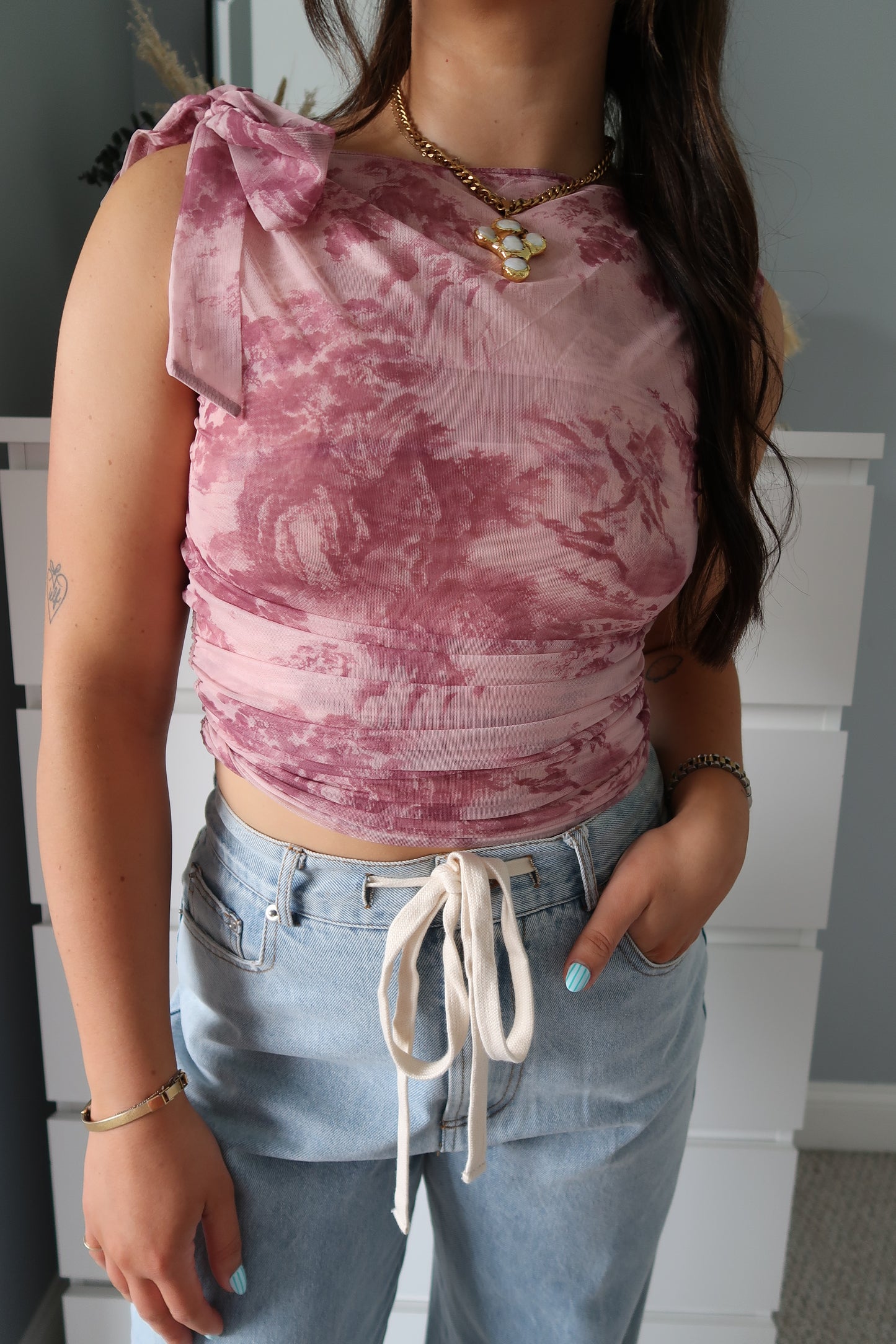 Celeste Mesh Tank - Berry