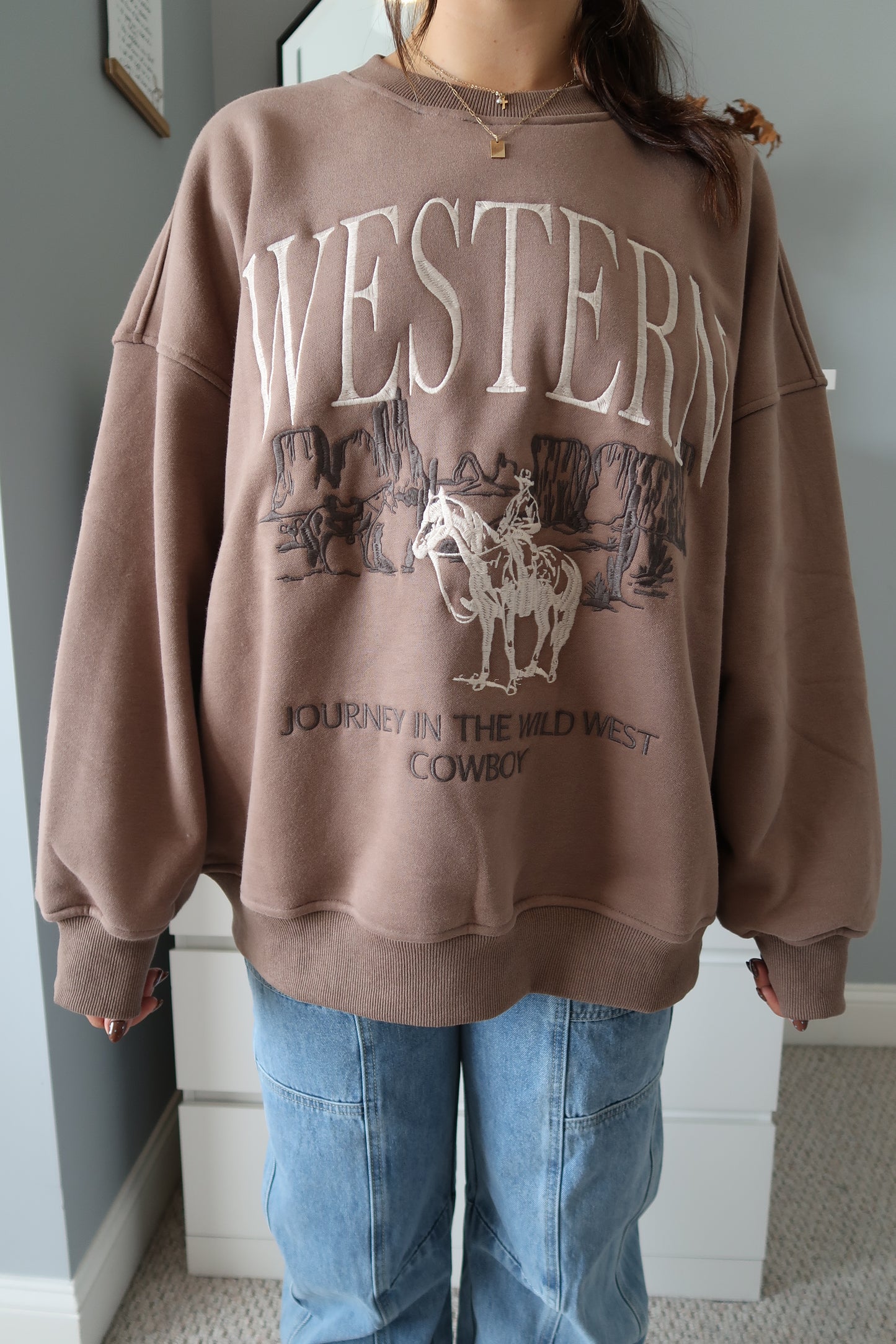 Cowboys Only Crewneck - Mocha