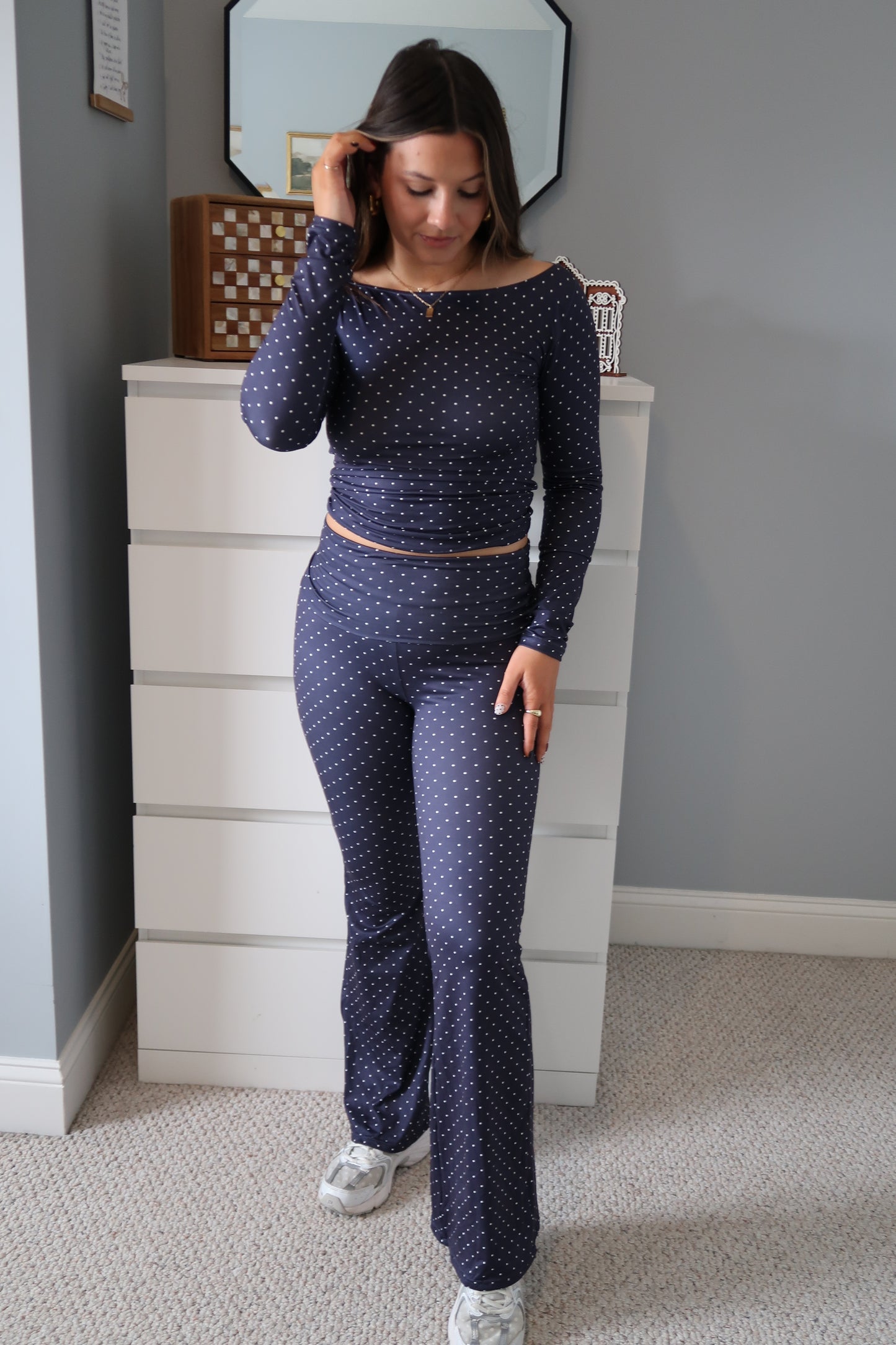 Yours Truly Polka Dot Set - Navy