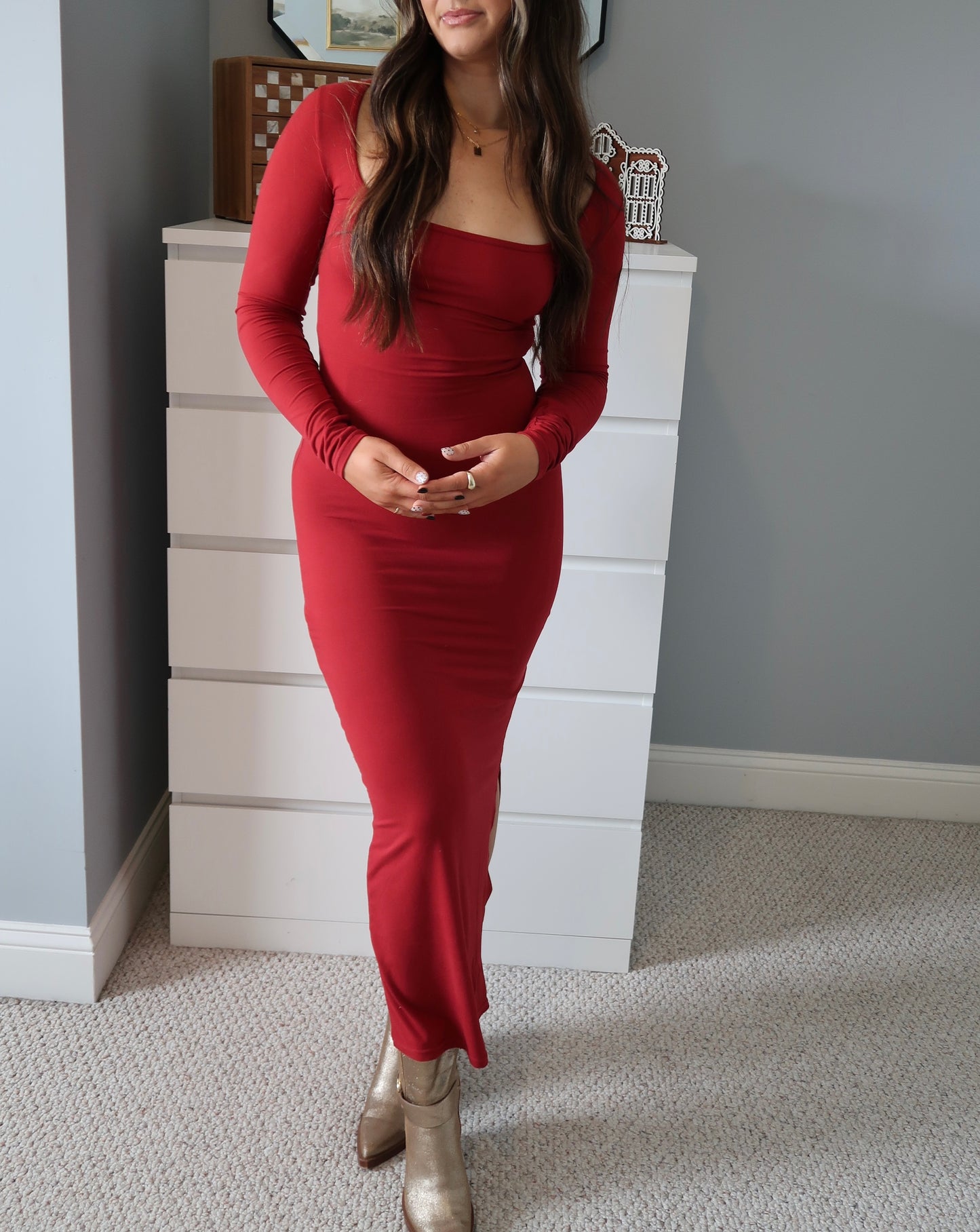 Chloe Midi Dress - Cherry