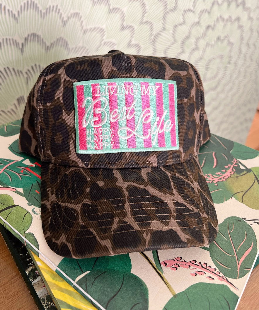 Living My Best Life Hat - Leopard