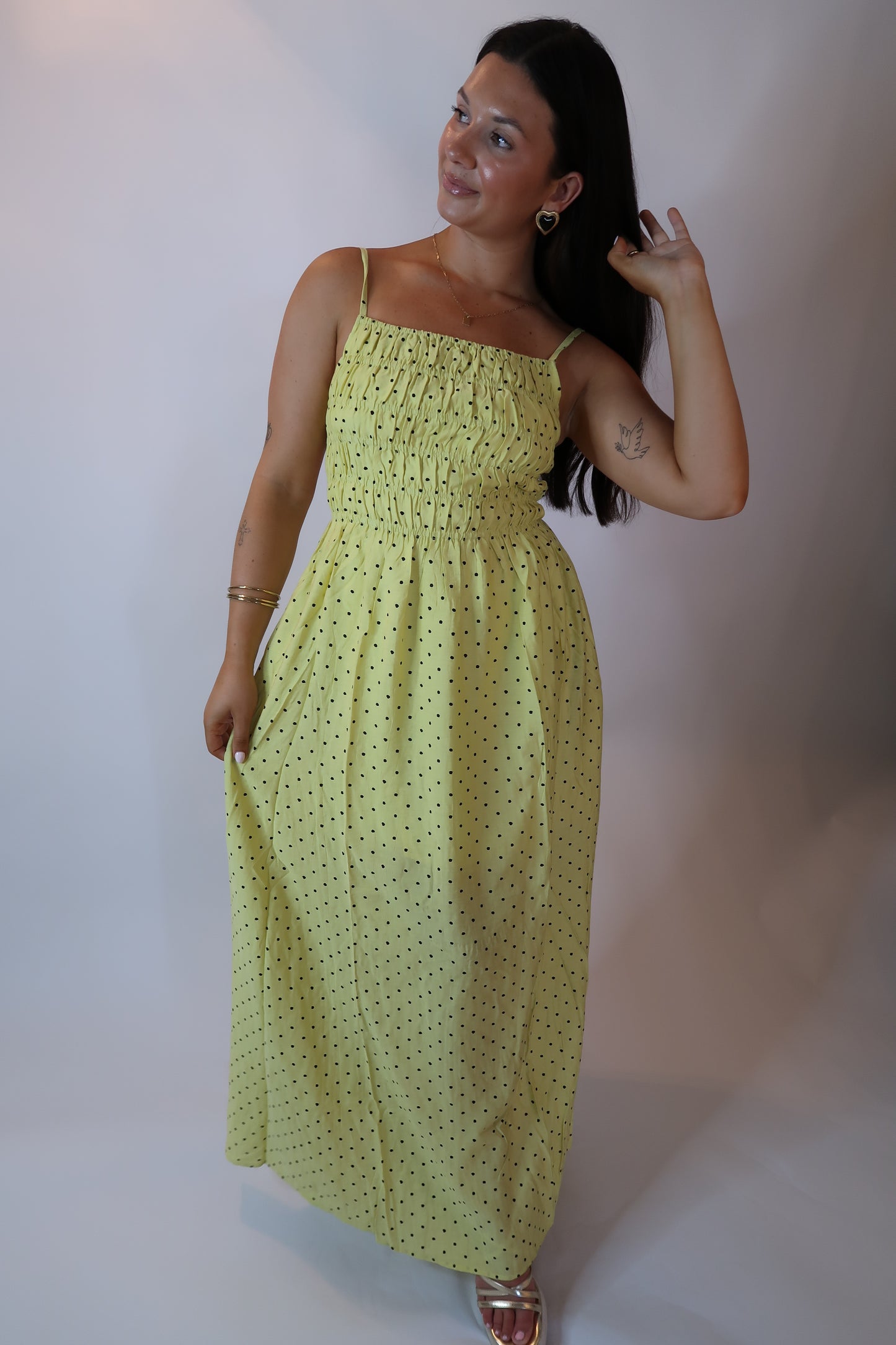 Goldie Polka Dot Dress - Yellow