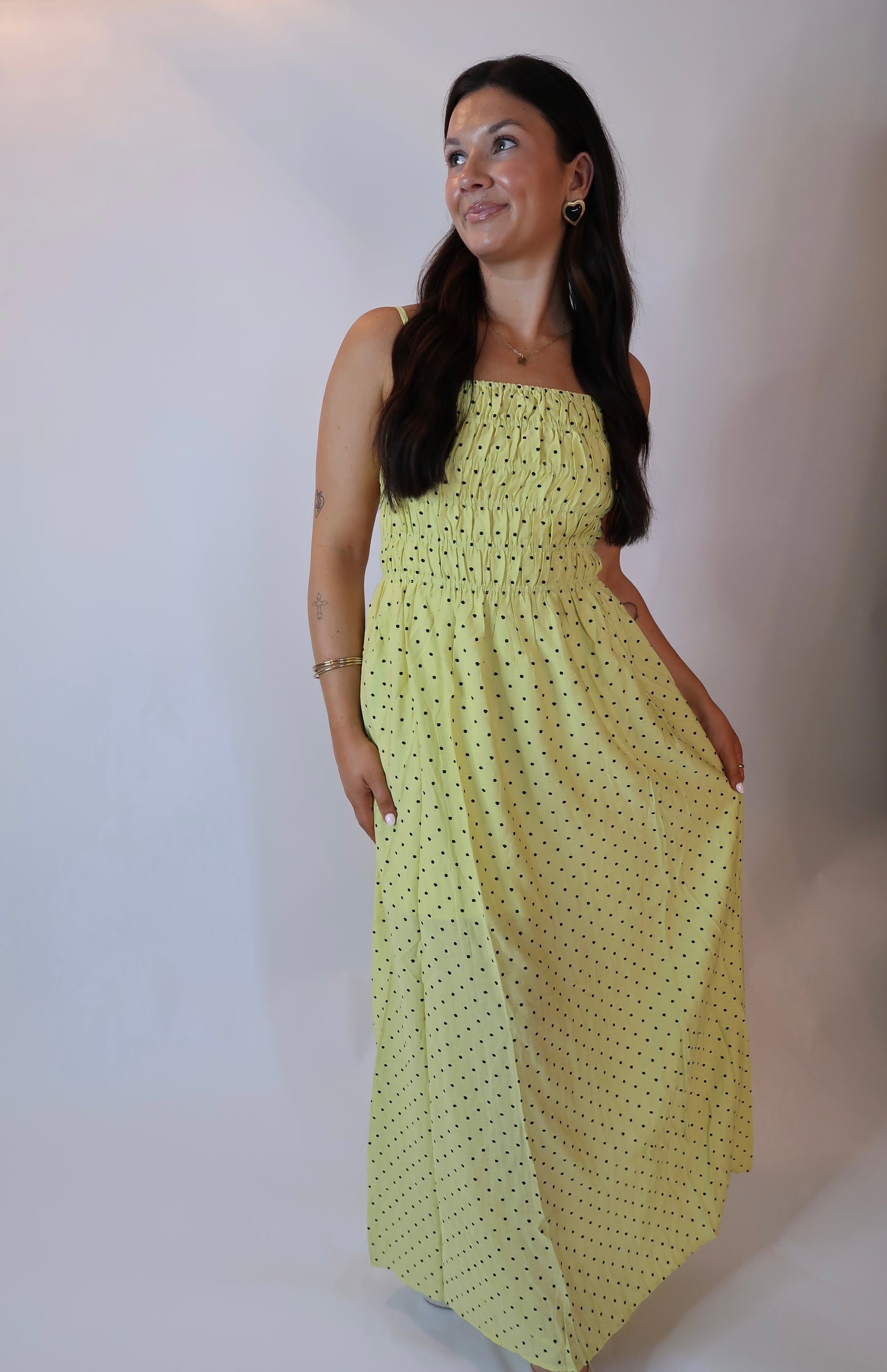 Goldie Polka Dot Dress - Yellow