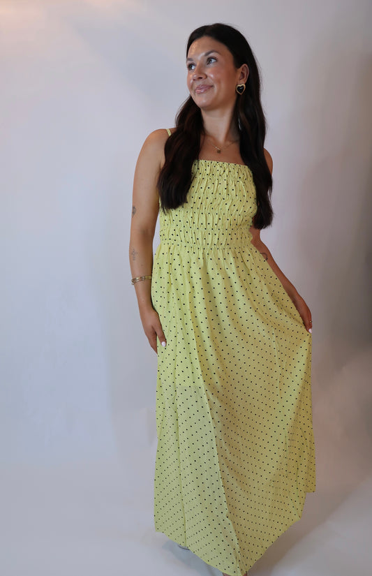 Goldie Polka Dot Dress - Yellow