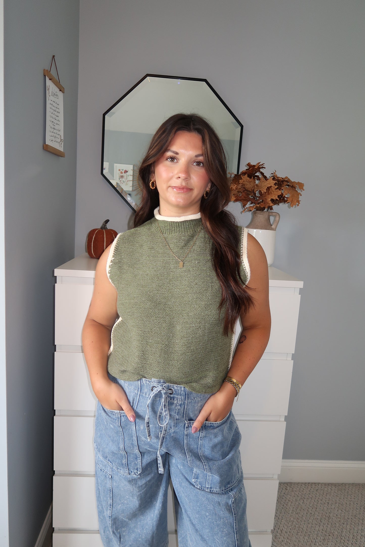 Darling Knit Top - Olive