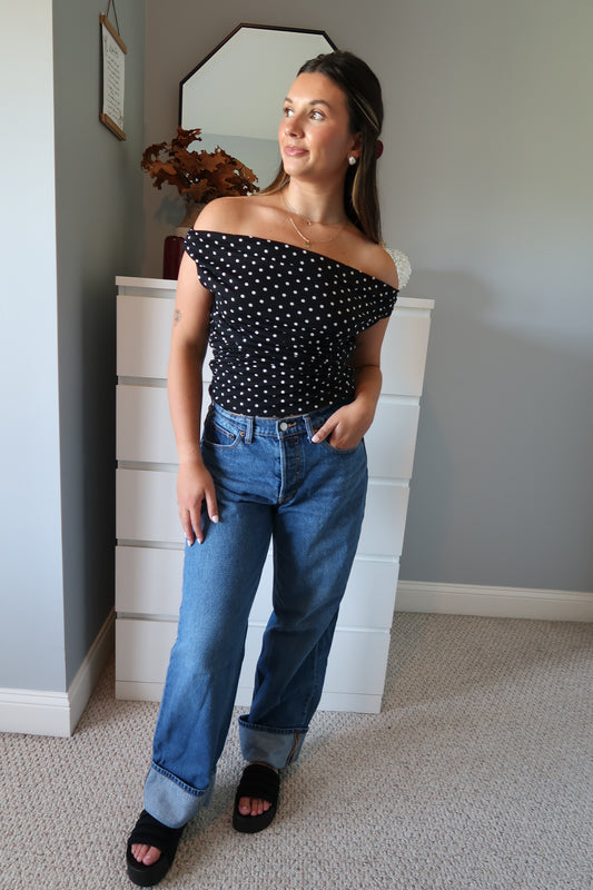Freya Off The Shoulder Polka Dot Top