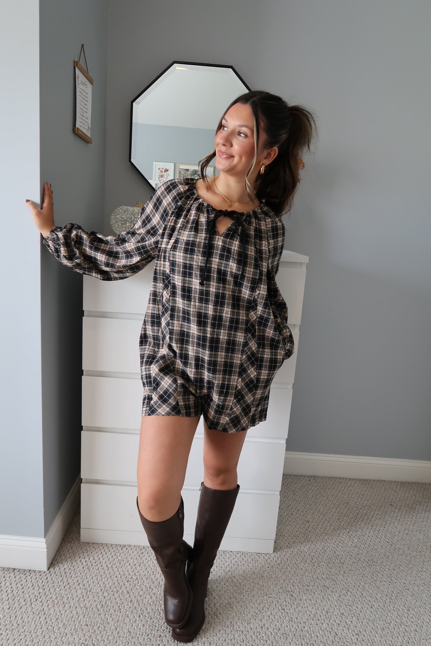 Luna Plaid Romper