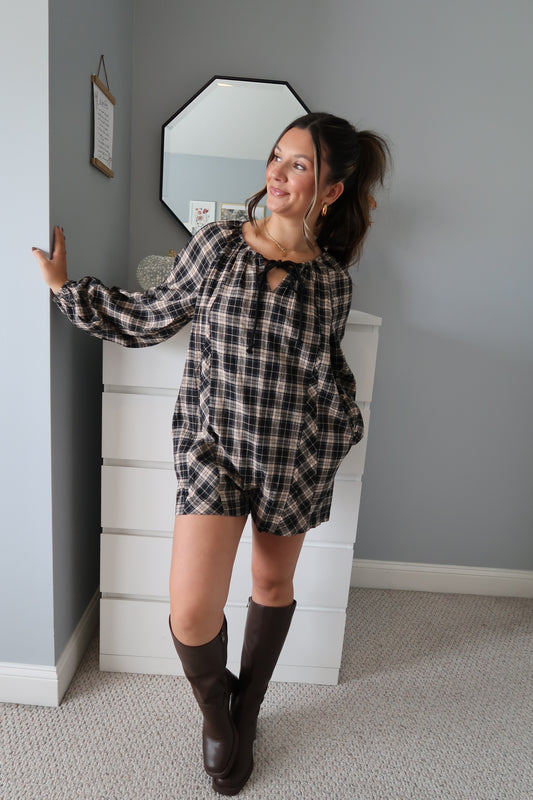 Luna Plaid Romper