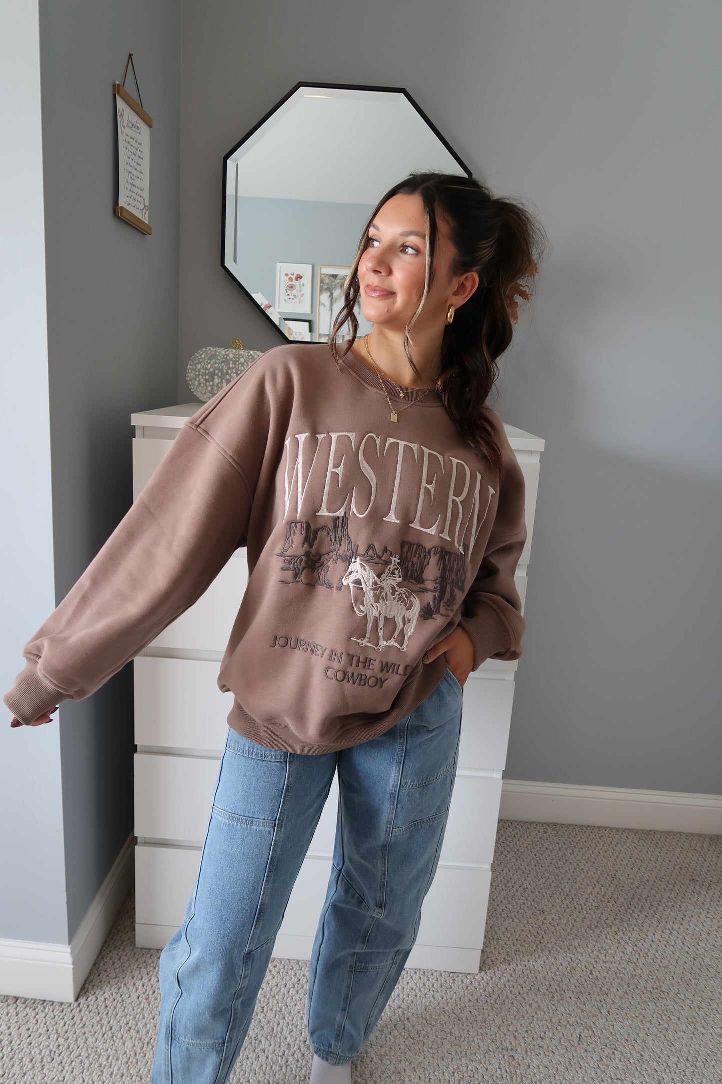 Cowboys Only Crewneck - Mocha