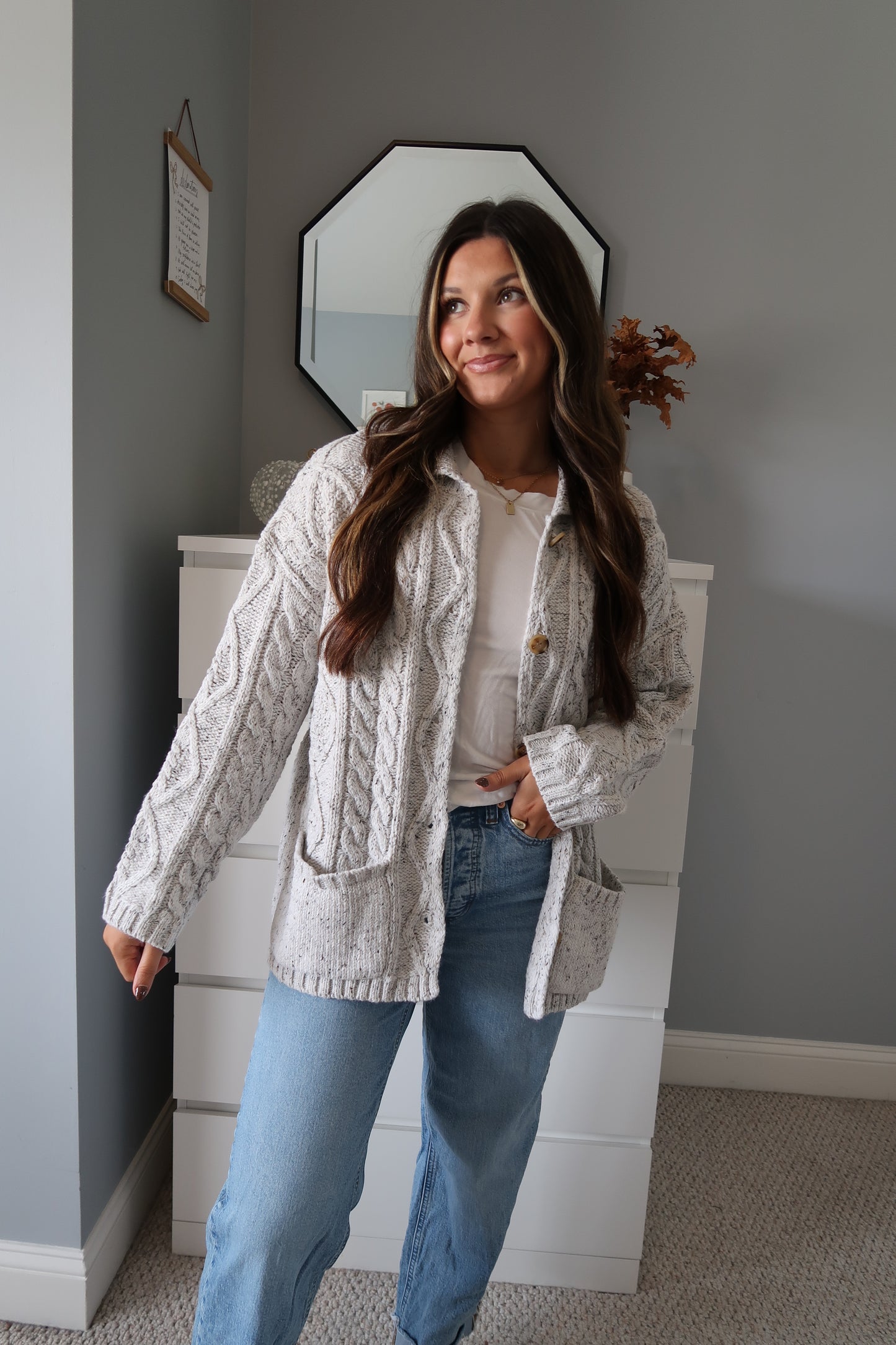 Cozy Season Knit Cardigan - Heather Grey