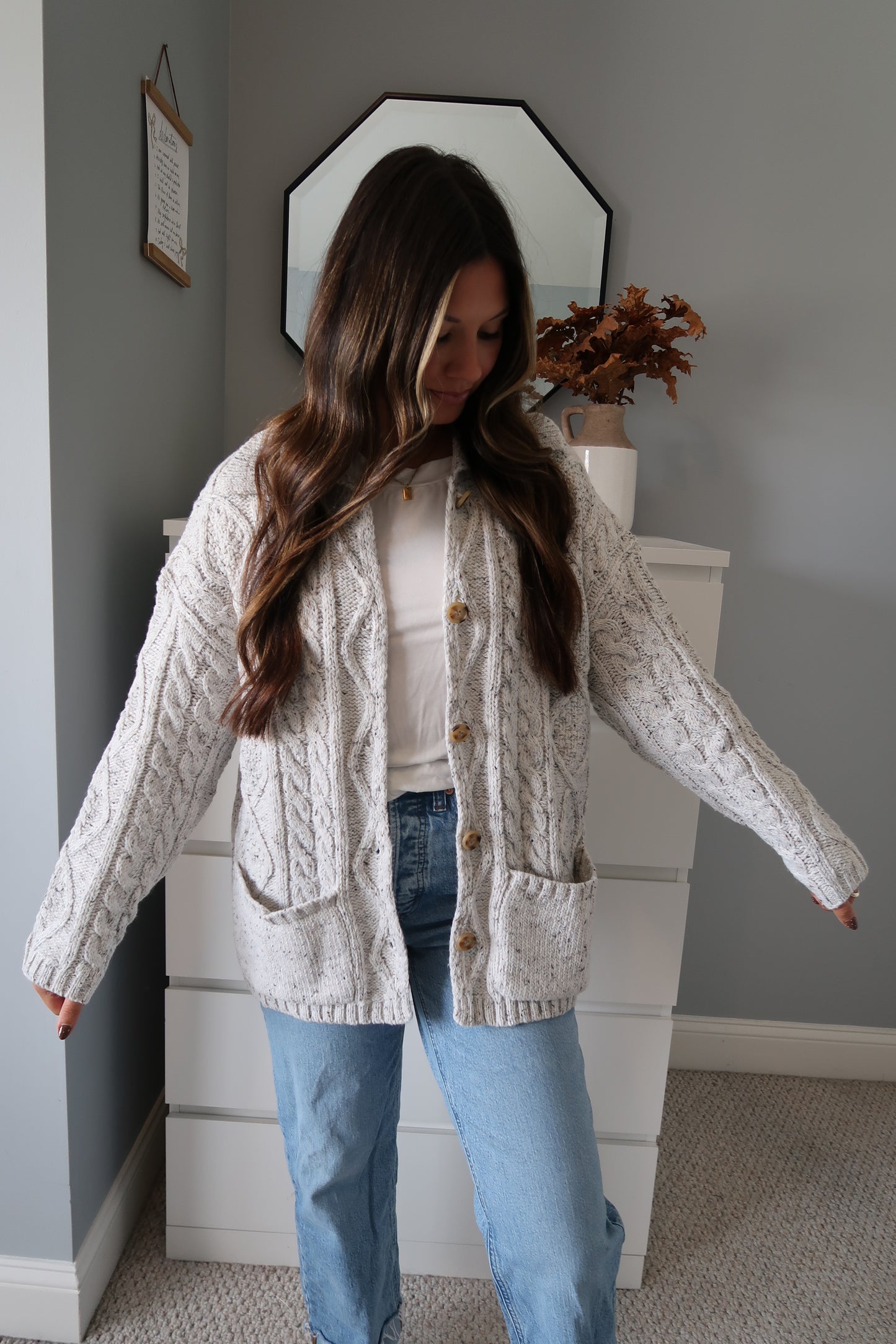 Cozy Season Knit Cardigan - Heather Grey