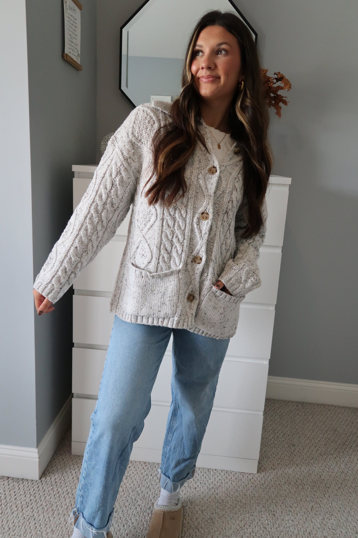 Cozy Season Knit Cardigan - Heather Grey