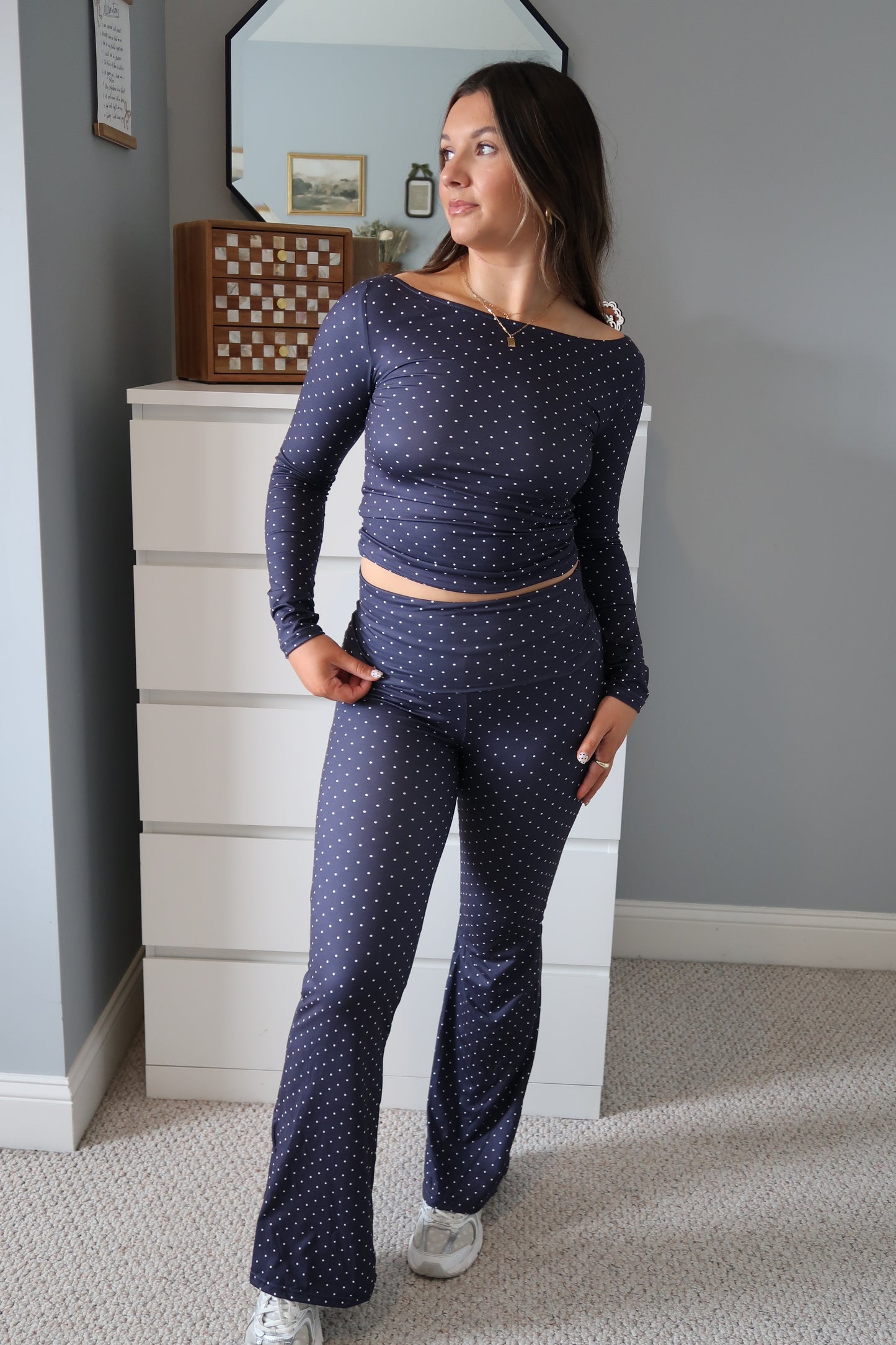 Yours Truly Polka Dot Set - Navy