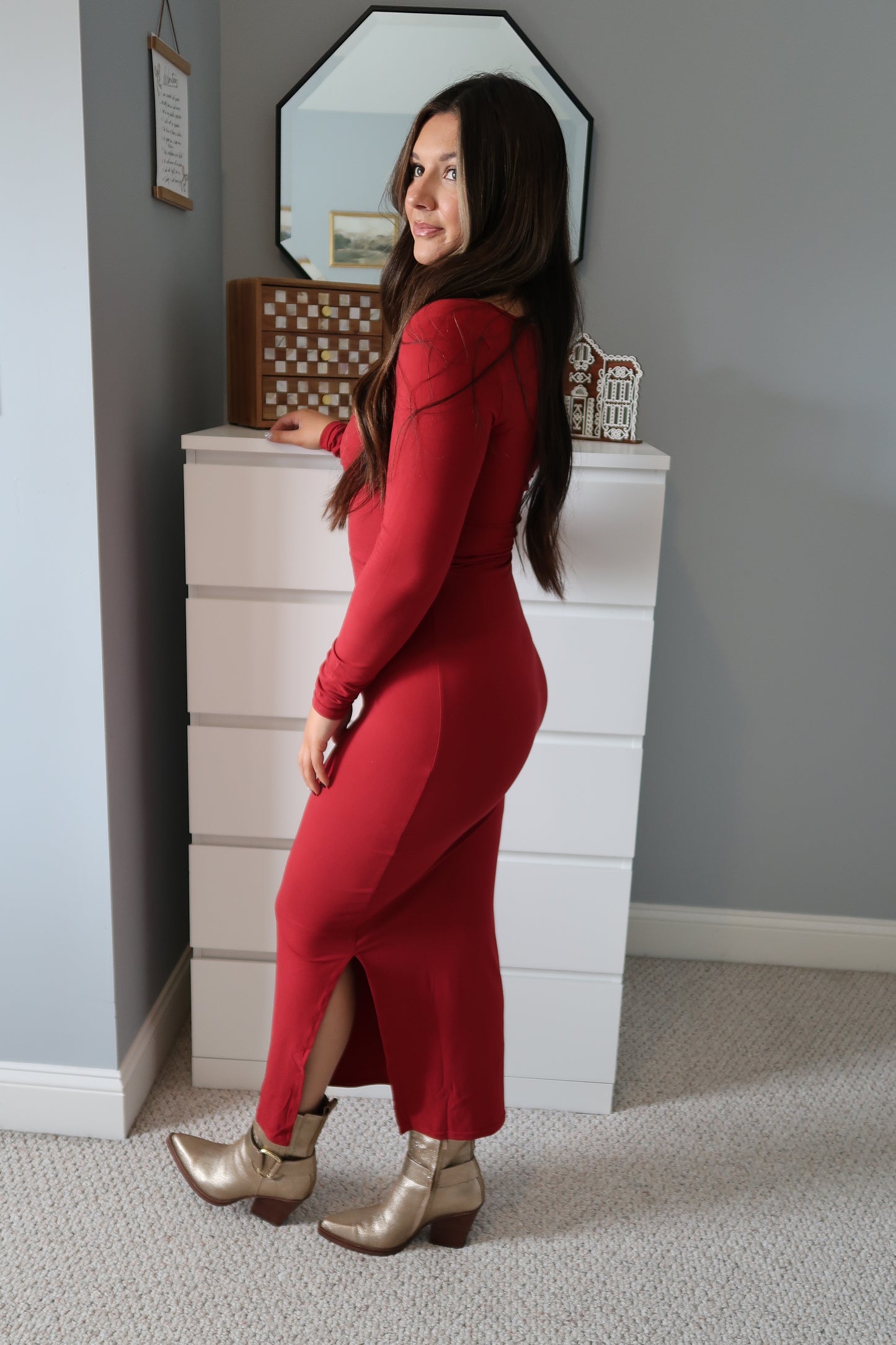 Chloe Midi Dress - Cherry