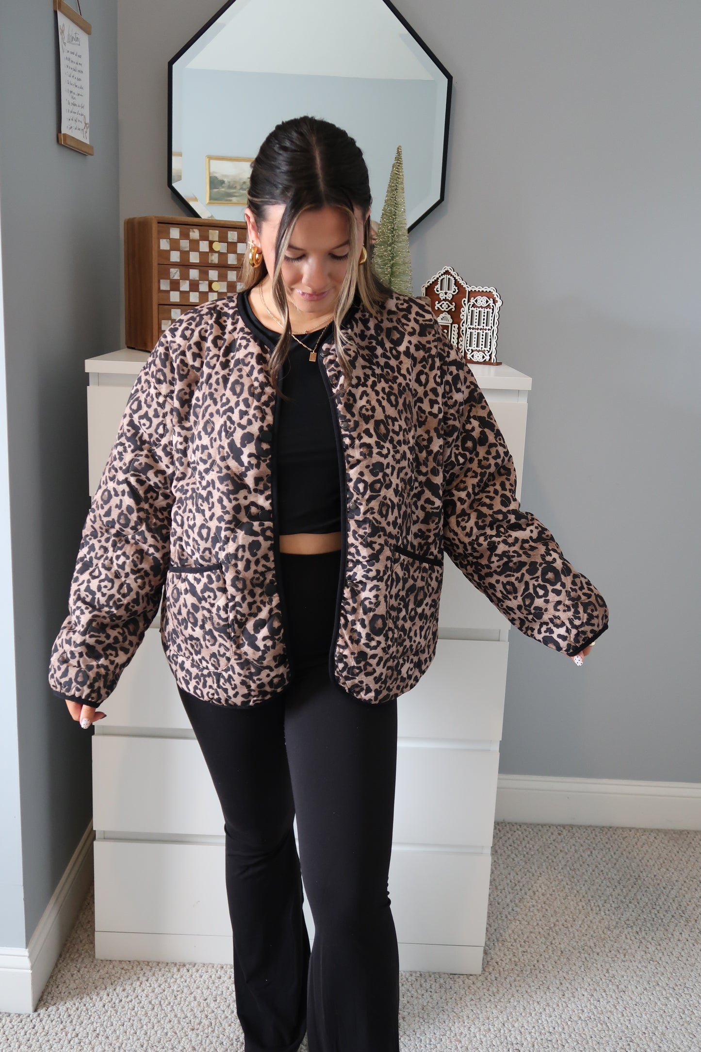 Ellie Leopard Quilted Jacket