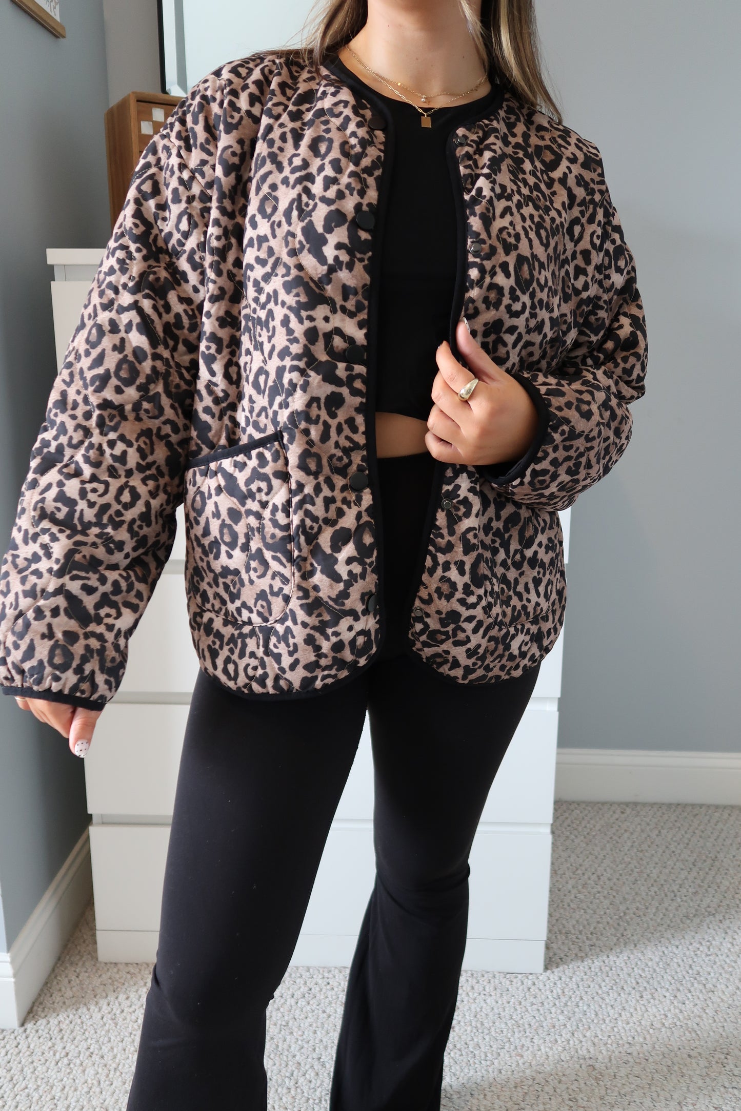 Ellie Leopard Quilted Jacket