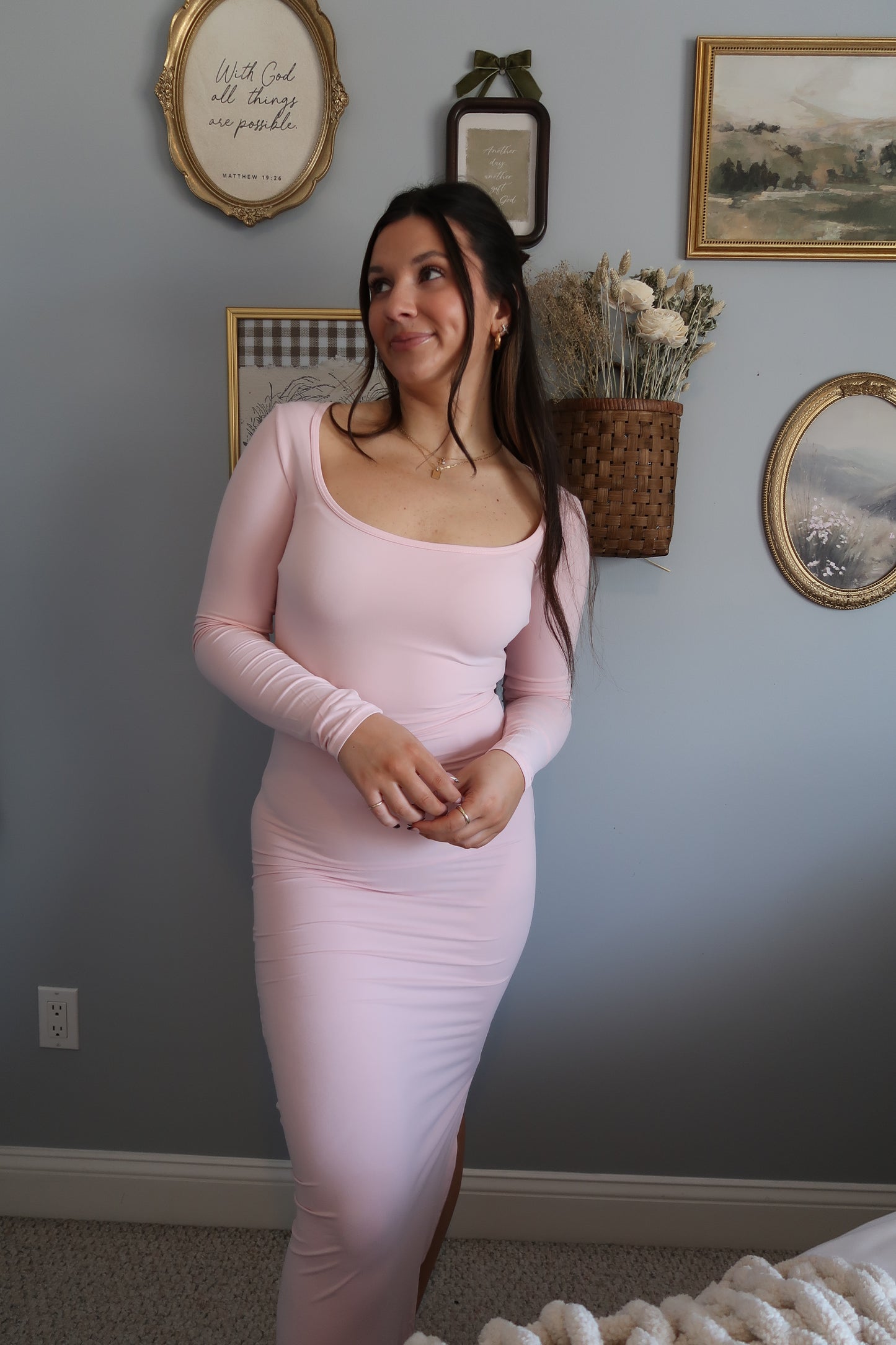 Chloe Midi Dress - Blush