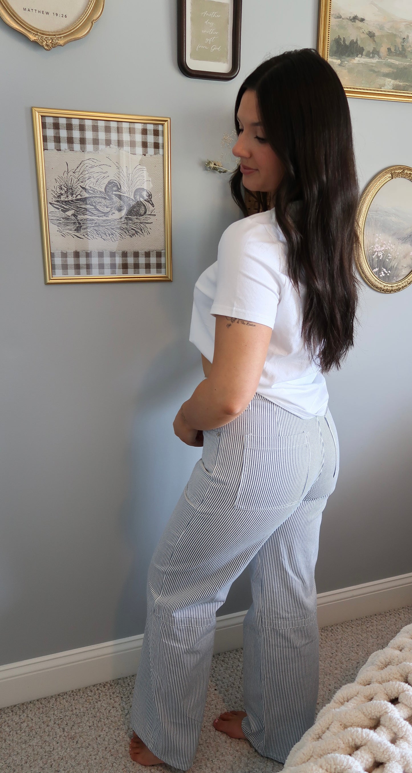 Marley Pinstripe High Waisted Jeans
