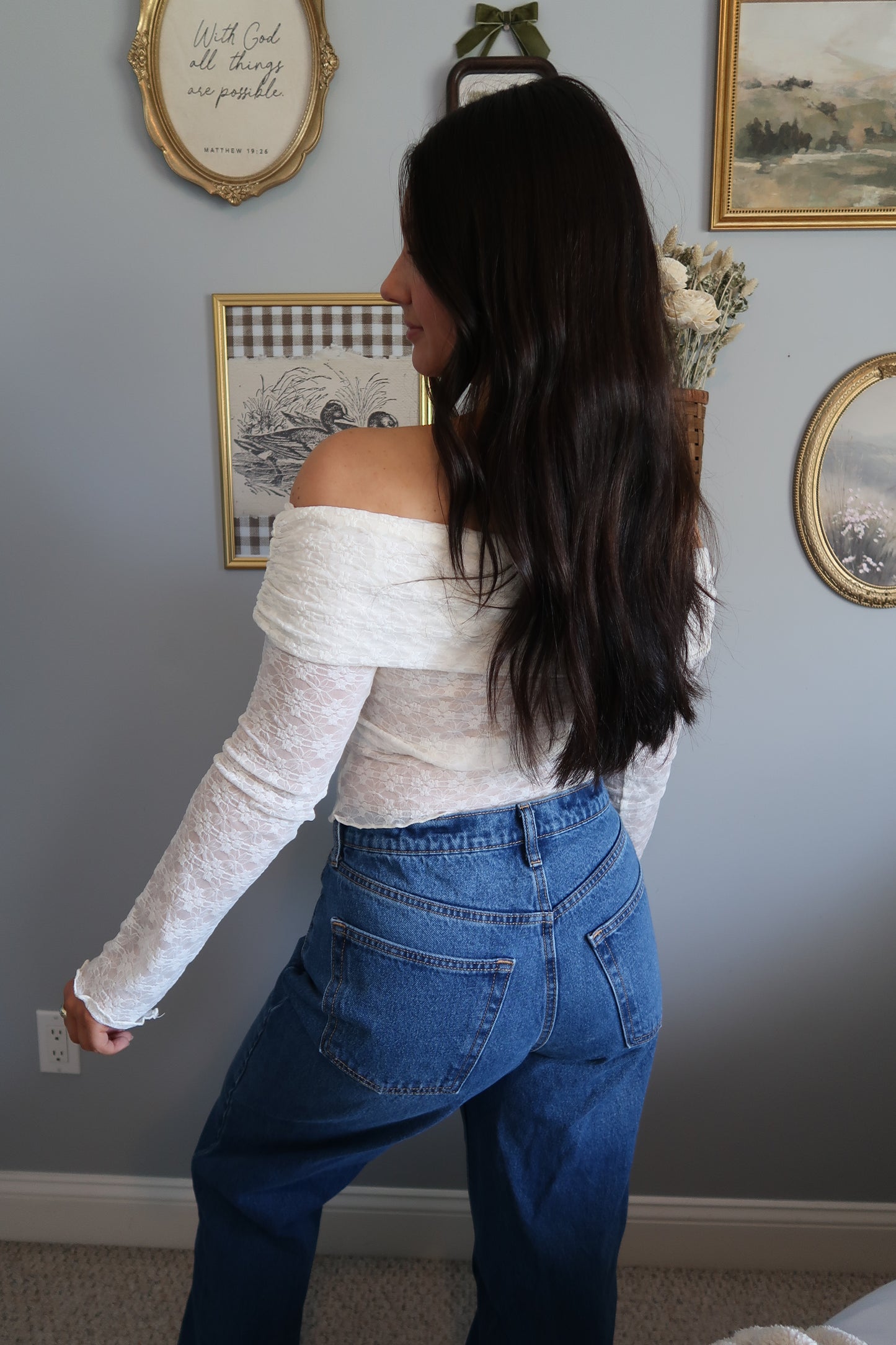 Isabelle Off The Shoulder Lace Top - Ivory