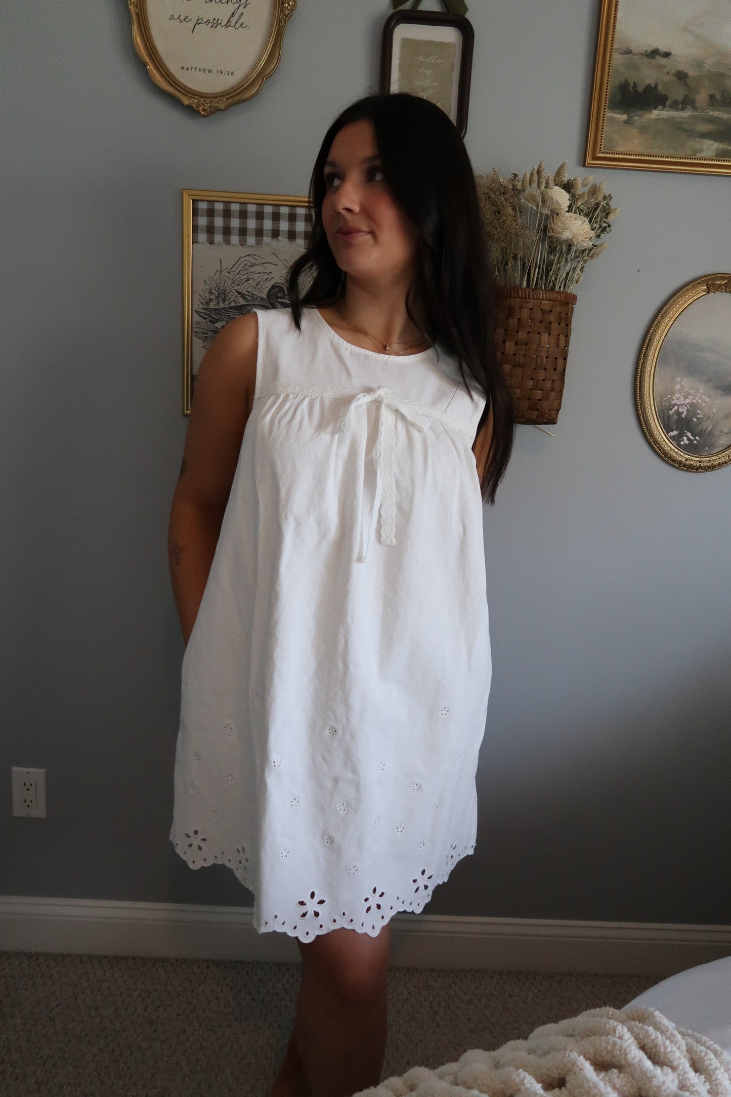 Vivienne Denim Mini Dress - White