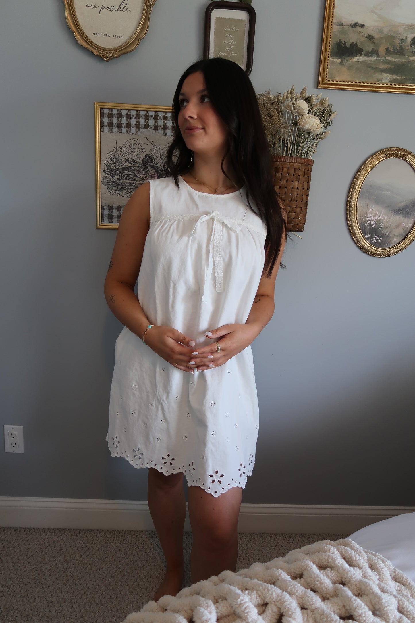Vivienne Denim Mini Dress - White