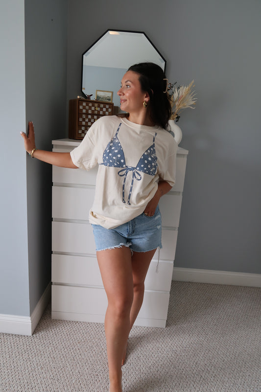 Beach Bum Bikini Tee - Ivory