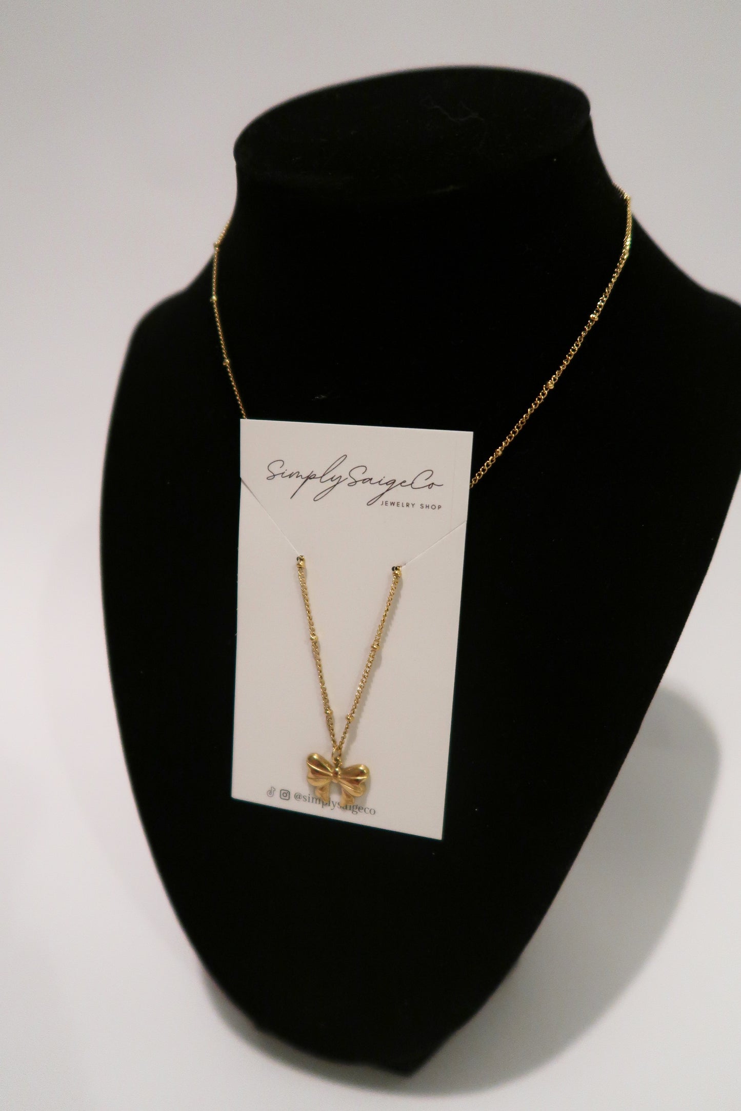 18K Gold Plated Bow Neclace